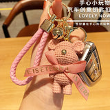 Leather Weave Rope DIY Bear Keychain