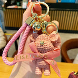 Leather Weave Rope DIY Bear Keychain