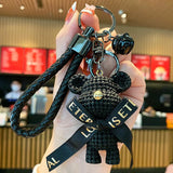 Leather Weave Rope DIY Bear Keychain