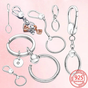 925 Sterling Silver Key Ring Charms for Women Gift
