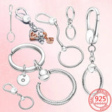 925 Sterling Silver Key Ring Charms for Women Gift
