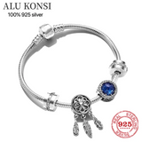 925 Sterling Silver Beaded Bracelet Women DIY Charm Jewelry
