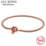 925 Sterling Silver Beaded Bracelet For Women DIY Charm Jewelry