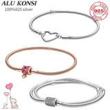 925 Sterling Silver Beaded Bracelet For Women DIY Charm Jewelry