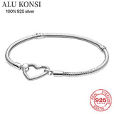 925 Sterling Silver Beaded Bracelet For Women DIY Charm Jewelry