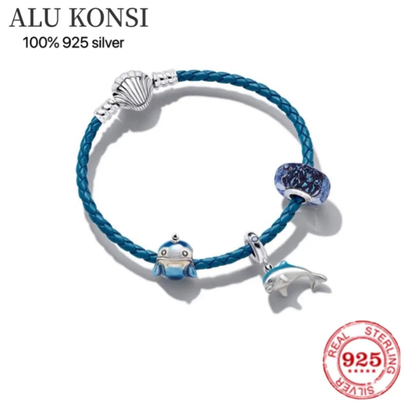 925 Sterling Silver Beaded Bracelet Women DIY Charm Jewelry