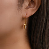 Zircon Padlock Earrings Stainless Plated Safety Pin Earring