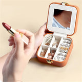 Portable Square Jewelry Box with Mirror
