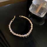 Cubic Zirconia Tennis Bracelet Crystal Bead Chain Party Jewelry