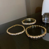 Cubic Zirconia Tennis Bracelet Crystal Bead Chain Party Jewelry