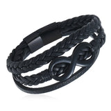 Men's Stainless Steel Buckle Leather Bracelet