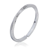 Twisted Frosted Cuff Bracelet Antique Silver 925 Silver Open Bracelet