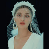 Mesh Pearl Headband Bridal Headdress Makeup Styling Hair Accessories