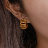 Metal Mesh Chunky Hoops Statement Earring Stainless Steel