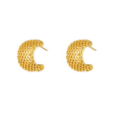 Metal Mesh Chunky Hoops Statement Earring Stainless Steel