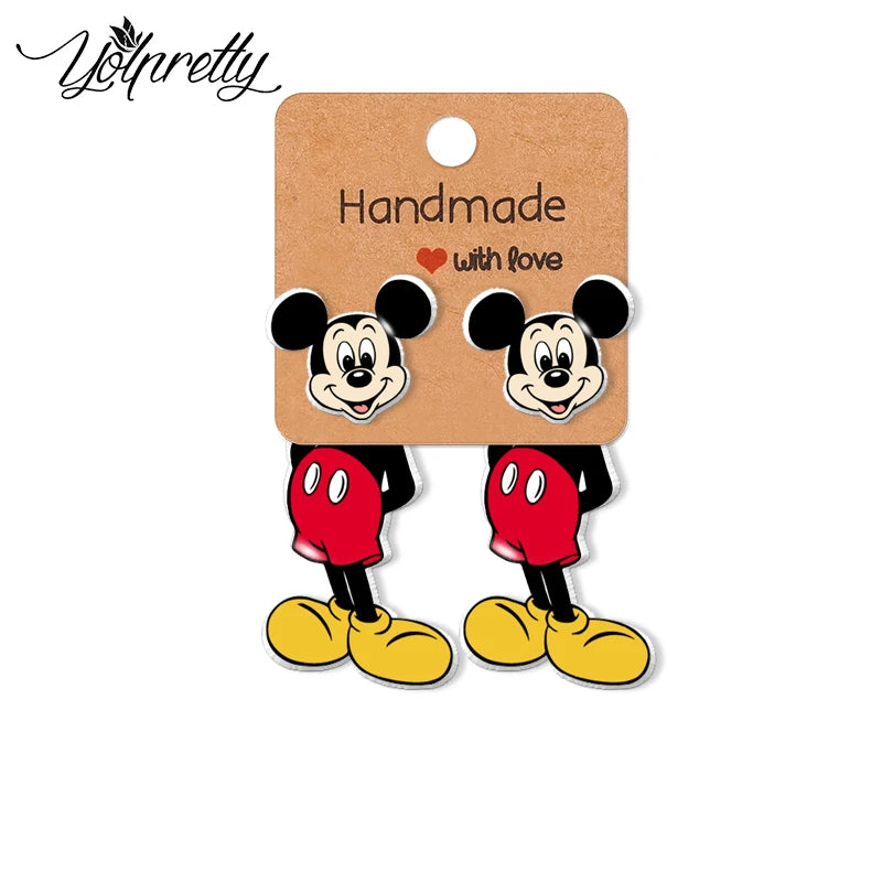 Mickey & Minnie Mouse Acrylic Stud Earrings