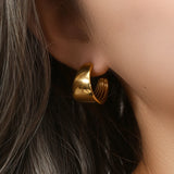 Polished Stainless Steel Hoop Earrings Tarnish-Free Jewelry