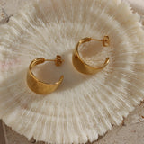 Polished Stainless Steel Hoop Earrings Tarnish-Free Jewelry