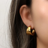 Polished Stainless Steel Hoop Earrings Tarnish-Free Jewelry
