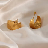 Polished Stainless Steel Hoop Earrings Tarnish-Free Jewelry