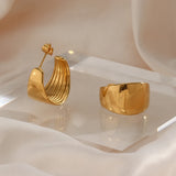 Polished Stainless Steel Hoop Earrings Tarnish-Free Jewelry