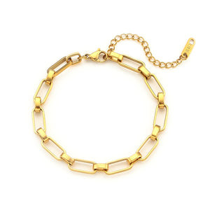 Geometric Link Chain Bracelet Stainless Steel Jewelry