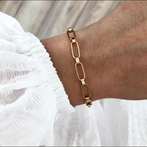 Geometric Link Chain Bracelet Stainless Steel Jewelry