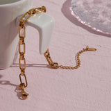 Geometric Link Chain Bracelet Stainless Steel Jewelry