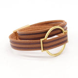 Retro Bronze Leather Bracelet for Women Vintage Wrap Bangle
