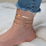 Multilayer Snake Chain Anklets for Women Beach Foot Jewelry