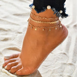 Multilayer Snake Chain Anklets for Women Beach Foot Jewelry