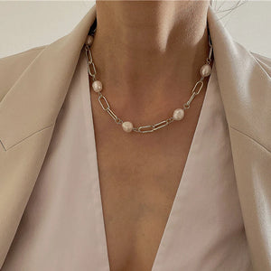 Natural Baroque Pearl Necklace Choker Pendants Kolye Collares Boho Necklace