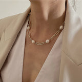 Natural Baroque Pearl Necklace Choker Pendants Kolye Collares Boho Necklace