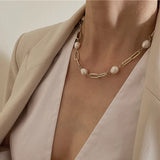 Natural Baroque Pearl Necklace Choker Pendants Kolye Collares Boho Necklace