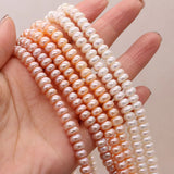 Freshwater Pearl Beads Round Flat for Jewelry Making DIY Necklace Bracelet