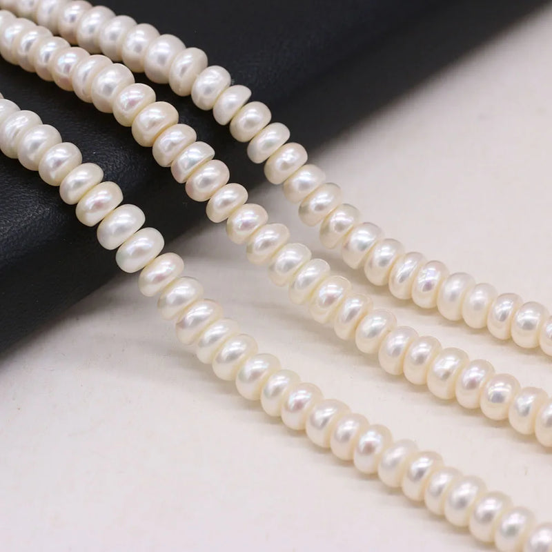 Freshwater Pearl Beads Round Flat for Jewelry Making DIY Necklace Bracelet