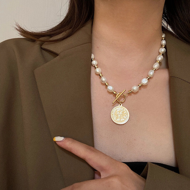 Baroque Pearl Necklace Women Jewelry Set