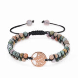 Braided Two Layer Chakra Wrapped Agates Bracelet