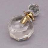 Clear Quartz Crystal Perfume Bottle Pendant for Jewelry Making