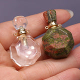Clear Quartz Crystal Perfume Bottle Pendant for Jewelry Making