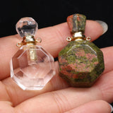 Clear Quartz Crystal Perfume Bottle Pendant for Jewelry Making