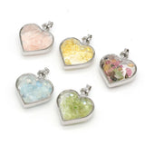 Heart Shape Stone Pendant Wishing Bottle for DIY Jewelry Making