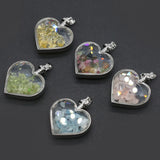 Heart Shape Stone Pendant Wishing Bottle for DIY Jewelry Making