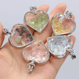 Heart Shape Stone Pendant Wishing Bottle for DIY Jewelry Making