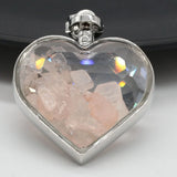 Heart Shape Stone Pendant Wishing Bottle for DIY Jewelry Making