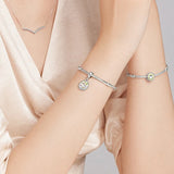 S925 Sterling Silver Lucky Cat Pendant Smiley Beads DIY Bracelet Jewelry