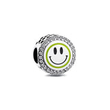 S925 Sterling Silver Lucky Cat Pendant Smiley Beads DIY Bracelet Jewelry