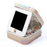 PU Leather Jewelry Display Storage Case With Mirror Zipper Travel Jewellery Box