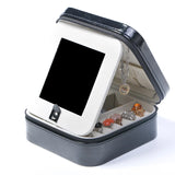 PU Leather Jewelry Display Storage Case With Mirror Zipper Travel Jewellery Box