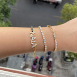 Colorful Zircon 9mm Letter Name Bracelet for Women